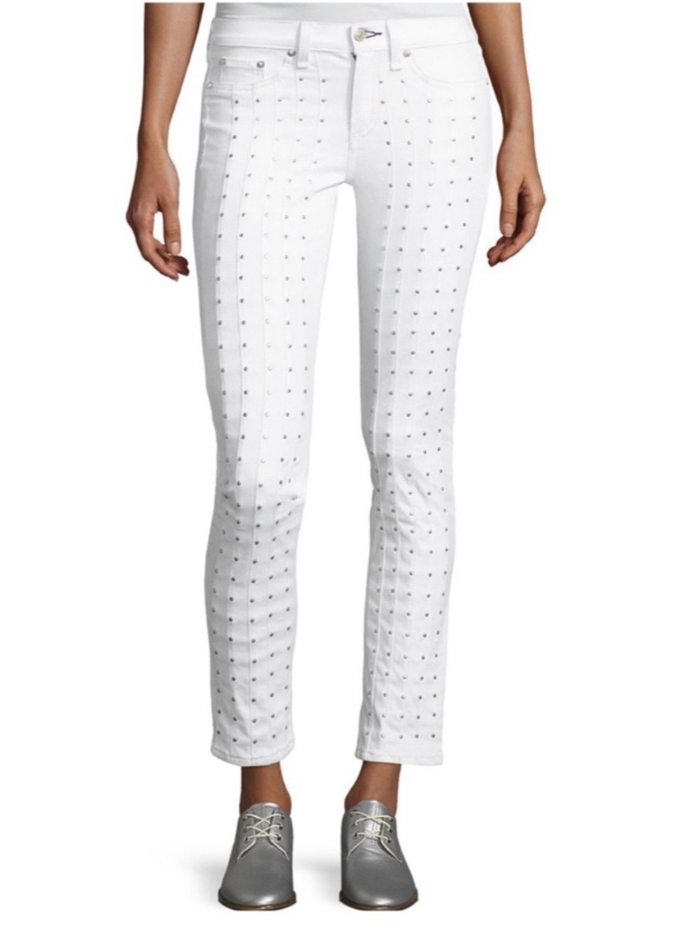 Rag & Bone White Studded Jean 26